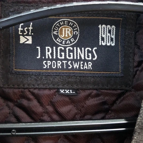 J. Riggings Men's Genuine Leather Racer Jacket XXL Espresso - Preloved Condition